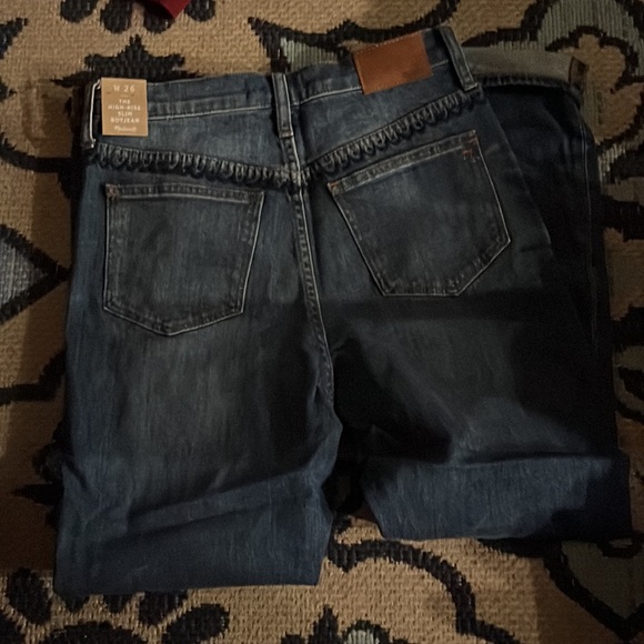 NWT Madewell The High-Rise Slim Boyjean: Beaded Edition - Picture 6 of 8